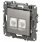 Розетка Серия 12 12-3108-16 информационная двойная 2XRJ45, титан