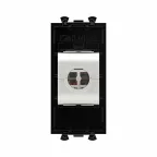 Avanti Компьютерная розетка RJ-45 без шторки модульная кат.6А экранированная Черный квадрат 1 модуль