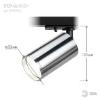 Трековый светильник однофазный TR39-GU10 СН MR16 хром лампа MR16 ( в комплект не входит)