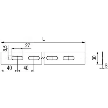 Полоса перфорированная 30x2000 мм, 1,5 мм
