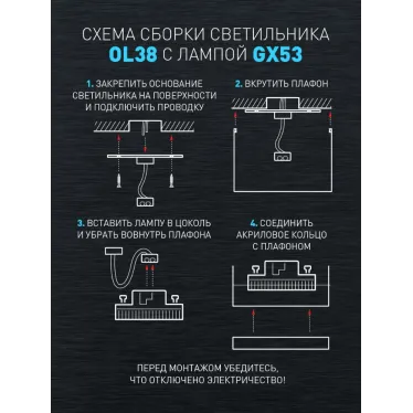 Светильник настенно-потолочный спот OL38 BK под GX53 IP20 черный