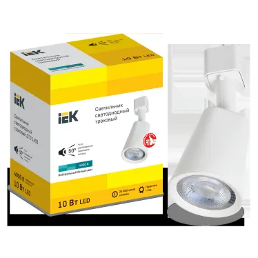 LIGHTING Светильник светодиодный трековый ДТО 1403 10Вт 4000К однофазный 50град белый IEK