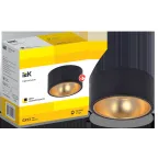 LIGHTING Светильник 4017 накладной потолочный под лампу GX53 черный/золото IEK
