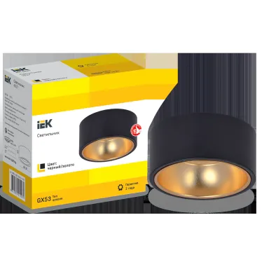 LIGHTING Светильник 4017 накладной потолочный под лампу GX53 черный/золото IEK