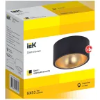 LIGHTING Светильник 4017 накладной потолочный под лампу GX53 черный/золото IEK