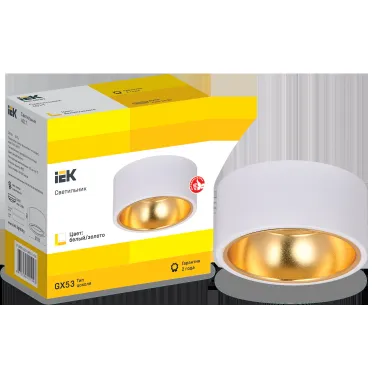 LIGHTING Светильник 4017 накладной потолочный под лампу GX53 белый/золото IEK