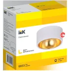 LIGHTING Светильник 4017 накладной потолочный под лампу GX53 белый/золото IEK