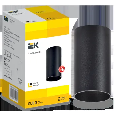 LIGHTING Светильник 4001 накладной потолочный под лампу GU10 черный IEK