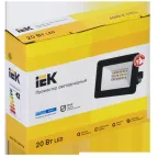 Прожектор СДО 06-20 светодиодный черный IP65 6500K IEK