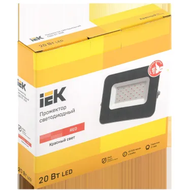 Прожектор светодиодный СДО 07-20R red IP65 серый IEK