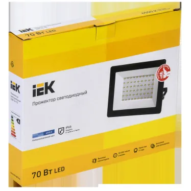 Прожектор СДО 06-70 светодиодный черный IP65 6500K IEK
