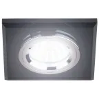 Светильник декор стекло квадрат MR16,12V/220V, 50W, хром/черный DK8 CH/BK