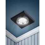 Светильник декор стекло квадрат MR16,12V/220V, 50W, хром/черный DK8 CH/BK