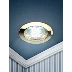 Светильник встраиваемый литой MR16 KL1 GD 12V, 50W золото (100/2100)