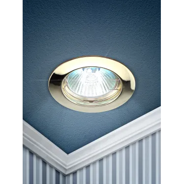 Светильник встраиваемый литой MR16 KL1 GD 12V, 50W золото (100/2100)