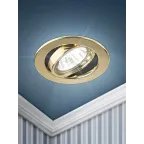 Светильник штампованный поворотный MR16,12V/220V, 50W золото ST2A GD