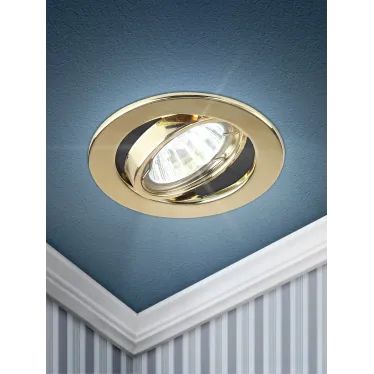 Светильник штампованный поворотный MR16,12V/220V, 50W золото ST2A GD