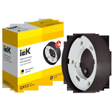 LIGHTING Светильник 4113 накладной под лампу GX53 черный IEK
