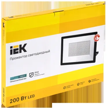 Прожектор светодиодный СДО 06-200 IP65 4000К черный IEK
