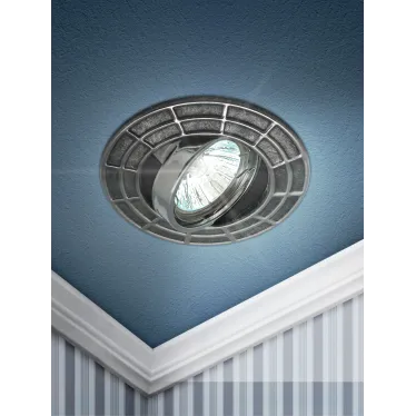 Светильник штампованный поворотный MR16,12V/220V, 50W сатин серебро/хром ST7A CH/SS