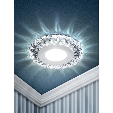 DK LED 16 SL/WH Точечные светильники светодиодный круглый белая подсветка 3+3W прозрачный/белый