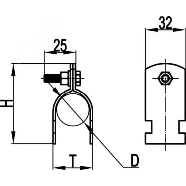 Хомут разборный для труб D-2 без изоляции