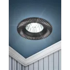 Светильник встраиваемый KL32 AL/BK/1 алюминиевый MR16 12V 50W черный/серебро (50/2400)