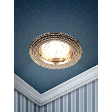 Светильник литой MR16,12V/220V, 50W золото KL55 GD