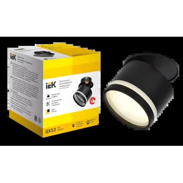 LIGHTING Светильник 4033 встраиваемый поворотный под лампу GX53 черный IEK