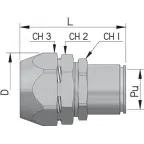Муфта металлорукав в изоляции в оплетке DN 10-труба DN16 IP66