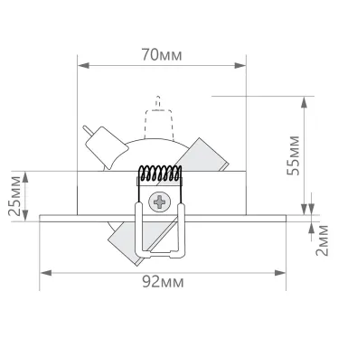 Светильник ИВО-50w G5.3 поворотный квадратный белый-хром