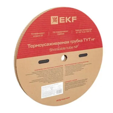Трубка термоусаживаемая ТУТ нг 8/4 черная рулон PROxima