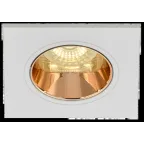 LIGHTING Светильник 4107 встраиваемый поворотный под лампу GU10 белый/золото пластик IEK