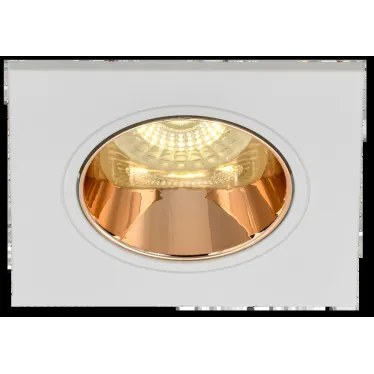 LIGHTING Светильник 4107 встраиваемый поворотный под лампу GU10 белый/золото пластик IEK