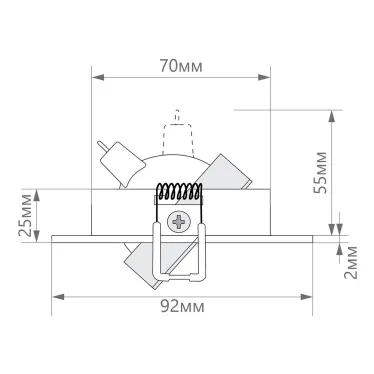 Светильник ИВО-50w G5.3 поворотный черный-хром