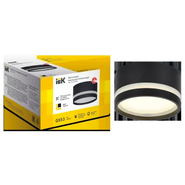 LIGHTING Светильник 4032 накладной потолочный под лампу GX53 черный IEK