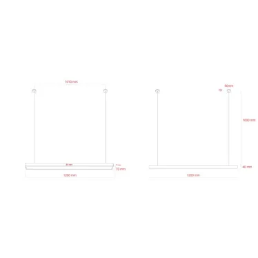 Светильник LED Geometria Block SPO-116-W-40K-024 24Вт 4000K 1750Лм IP40 1200х70х50 белый подвесной драйвер внутри