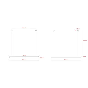 Светильник LED Geometria Block SPO-114-W-40K-036 36Вт 4000К 2800Лм IP40 1200*130*50 белый подвесной драйвер внутри