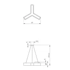 Светильник LED Geometria Igrek SPO-141-W-40K-028 28Вт 4000K 1750Лм IP40 600х80 белый подвесной драйвер внутри