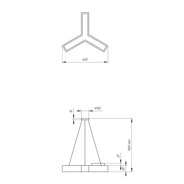 Светильник LED Geometria Igrek SPO-141-W-40K-028 28Вт 4000K 1750Лм IP40 600х80 белый подвесной драйвер внутри
