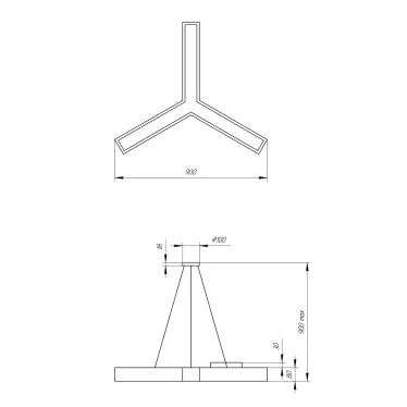 Светильник светодиодный Geometria Igrek SPO-143-W-40K-056 56Вт 4000К 3700Лм IP40 900*900*80 белый подвесной