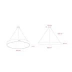 Светильник LED Geometria Ring SPO-132-W-40K-088 88Вт 4000К 6000Лм IP40 800*80 белый подвесной драйвер внутри