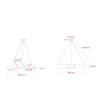 Светильник LED Geometria Igrek SPO-141-B-40K-028 28Вт 4000K 1750Лм IP40 600*80 черный подвесной драйвер внутри
