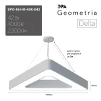 Светильник светодиодный Geometria Delta SPO-154-W-40K-042 42Вт 4000К 2300Лм IP40 800*800*80 белый подвесной