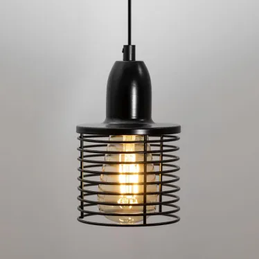 Подвес PL5 BK металл, E27, max 60W, d107 мм, черный (20/300)