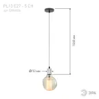 Подсветка декоративная PL13 E27 - 5 CH цоколь Е27 провод 1 м цвет хром (60/360)