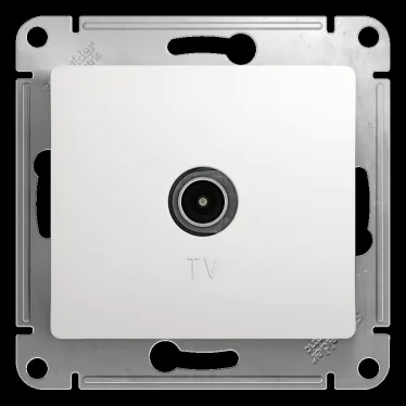 GLOSSA Розетка телевизионная TV проходная в рамку 4дБ белая