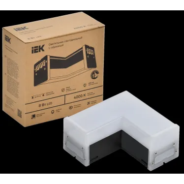 Светильник LED L-образн. 1010 8Вт 4000К 117х117мм чер. IEK