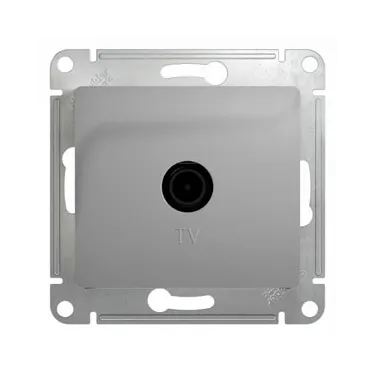 GLOSSA Розетка телевизионная TV одиночная в рамку 1дБ алюминий