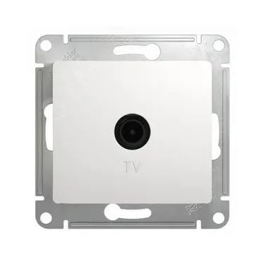 GLOSSA Розетка телевизионная TV проходная в рамку 4дБ белая